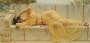 Girl in Yellow Drapery by John William Godward Oil Painting