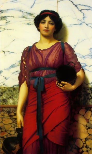 Grecian Idyll by John William Godward - Hand-Painted Oil Painting Reproduction