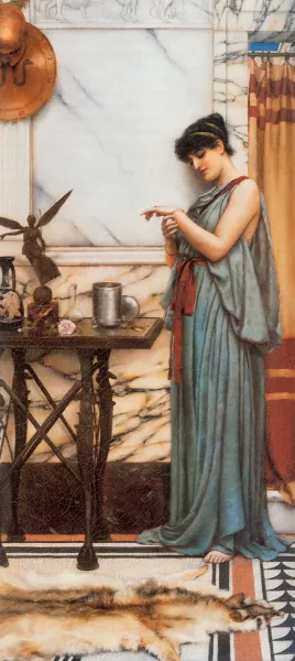 His Birthday Gift by John William Godward - Oil Painting Reproduction