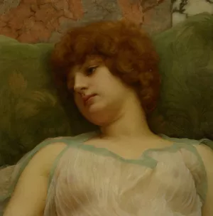 Idle Moments by John William Godward - Oil Painting Reproduction