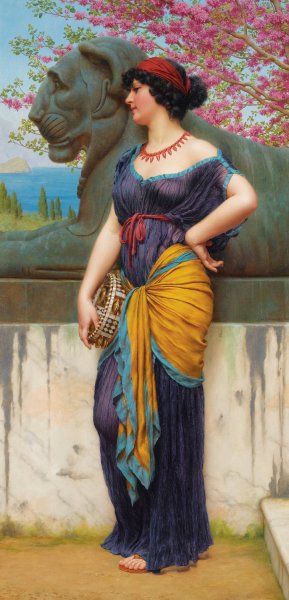 In The Grove Of The Temple Of Isis by John William Godward Oil Painting