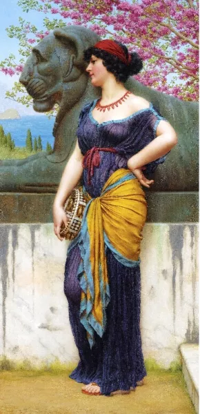 In the Grove of the Temple of Isis by John William Godward - Oil Painting Reproduction