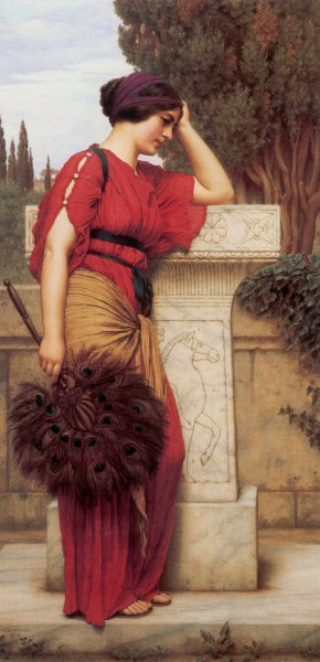 La Pensierosa by John William Godward - Hand-Painted Oil Painting Reproduction