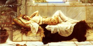 Liegende by John William Godward Oil Painting