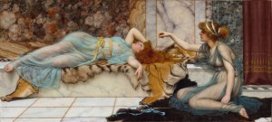 Mischief and Repose by John William Godward Oil Painting