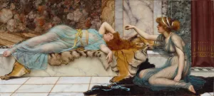 Mischief and Repose by John William Godward Oil Painting