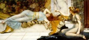 Mischief and Repose painting by John William Godward