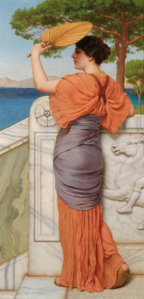 On The Balcony by John William Godward Oil Painting