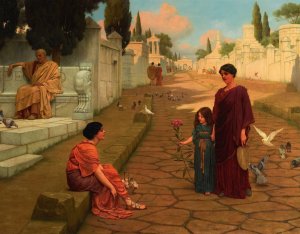 Outside The Gate Of Pompeii by John William Godward Oil Painting