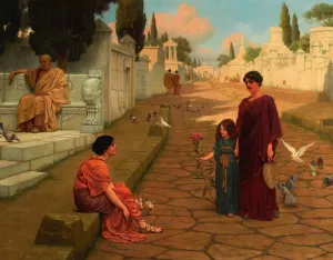 Outside The Gate Of Pompeii by John William Godward Oil Painting