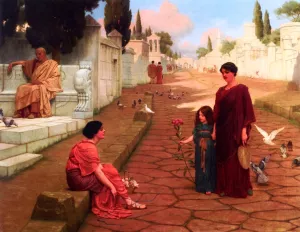 Outside the Gate of Pompeii by John William Godward Oil Painting