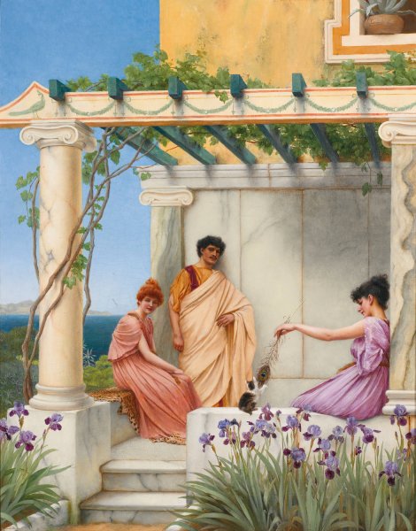 Playtime  by John William Godward - Hand-Painted Oil Painting Reproduction