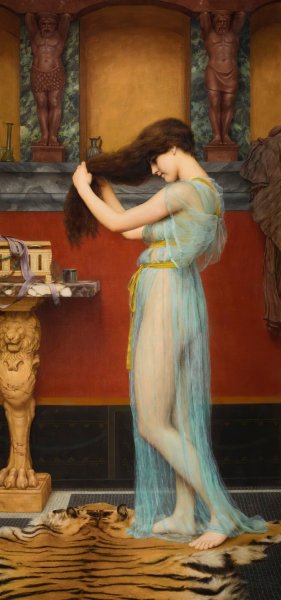 Preparing For The Bath by John William Godward Oil Painting