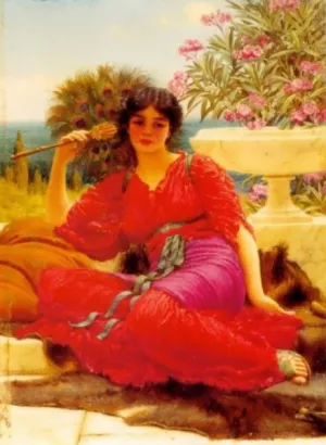 Study for Flabellifera by John William Godward - Oil Painting Reproduction