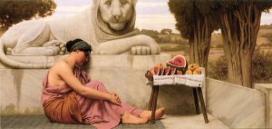The Fruit Vendor by John William Godward Oil Painting