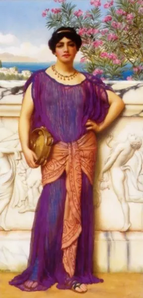 The Tambourine Girl II by John William Godward Oil Painting