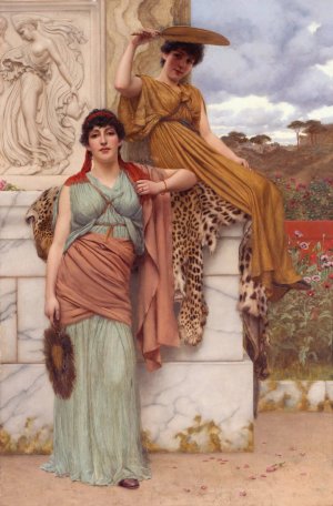Waiting For The Procession by John William Godward Oil Painting
