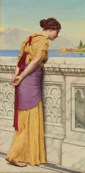 Who Can They Be by John William Godward Oil Painting