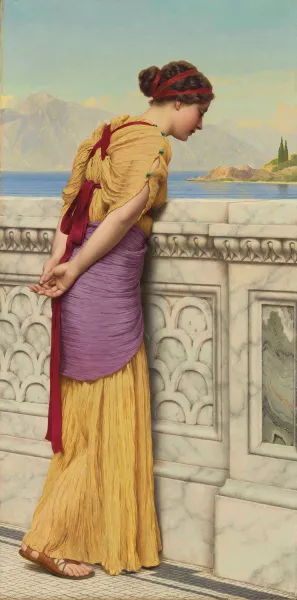 Who Can They Be by John William Godward Oil Painting