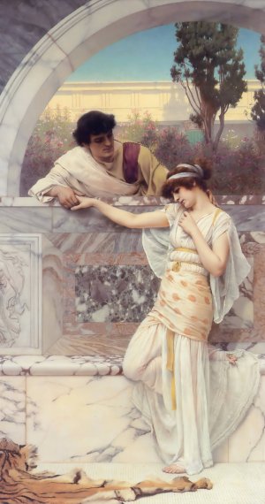 Yes or No Date by John William Godward Oil Painting