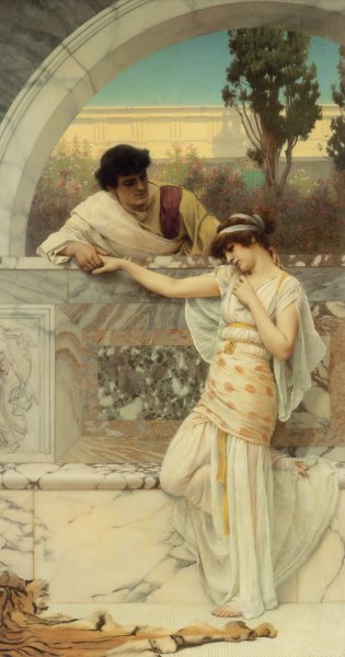 Main Product Photo of Yes or No' Painting by John William Godward