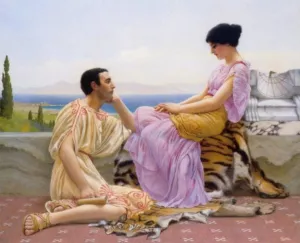 Youth and Time by John William Godward Youth and Time Oil painting by John William Godward