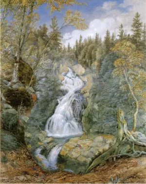 Crystal Cascade, White Mountains Oil painting by John William Hill