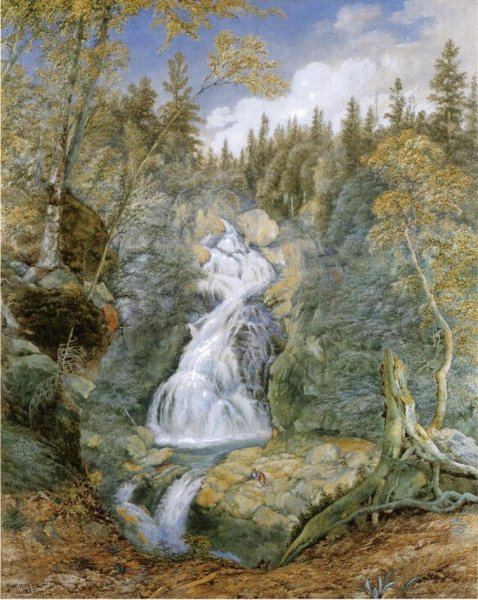 Main Product Photo of Crystal Cascade, White Mountains Painting by John William Hill