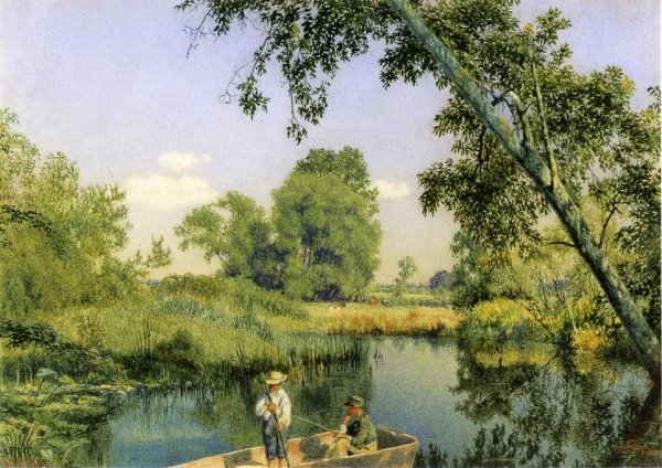 Main Product Photo of Gone Fishing Painting by John William Hill