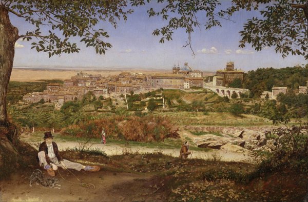 Ariccia, near Rome, Italy by John William Inchbold - Hand-Painted Oil Painting Reproduction