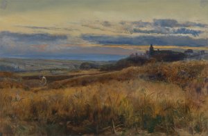 Cornfield at Sunset by John William Inchbold Oil Painting