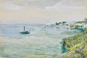 Trait, Montreux, Lake Geneva by John William Inchbold Oil Painting