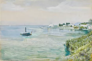 Trait, Montreux, Lake Geneva by John William Inchbold Oil Painting