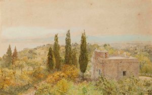 Maison De Campagne, Algiers by John William North Oil Painting
