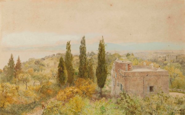Maison De Campagne, Algiers  by John William North - Hand-Painted Oil Painting Reproduction