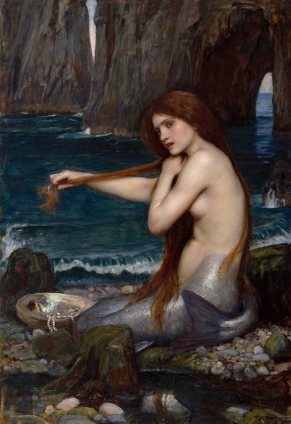 Main Product Photo of A Mermaid  Painting by John William Waterhouse
