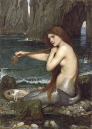 A Mermaid painting by John William Waterhouse