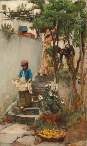 An Orange Garden by John William Waterhouse Oil Painting