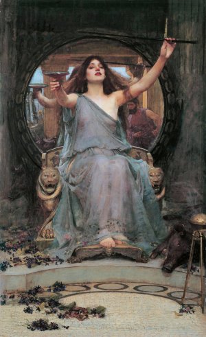 Circe Offering the Cup to Odysseus by John William Waterhouse Oil Painting