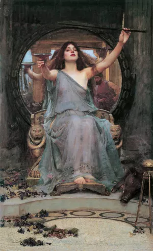Circe Offering the Cup to Odysseus by John William Waterhouse Oil Painting