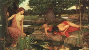 Echo and Narcissus painting by John William Waterhouse