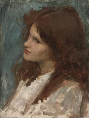 Head of a Girl by John William Waterhouse Oil Painting