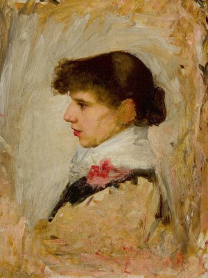 Head Of A Model by John William Waterhouse Oil Painting
