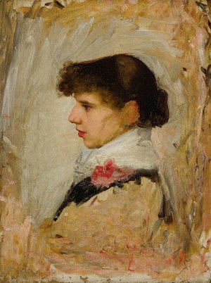 Head of a Model by John William Waterhouse Oil Painting