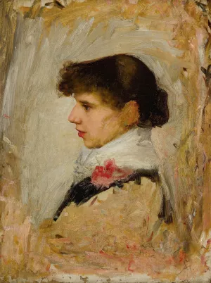 Head of a Model by John William Waterhouse Oil Painting