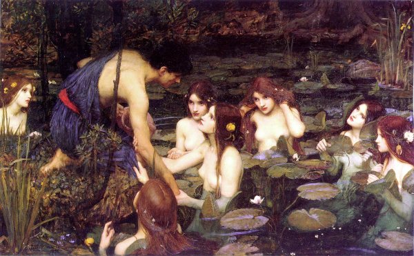 Main Product Photo of Hylas and the Nymphs Painting by John William Waterhouse