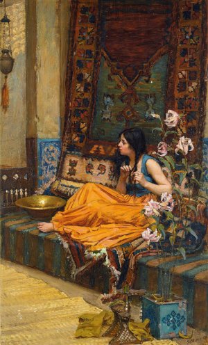 In The Harem, An Odalisque by John William Waterhouse Oil Painting