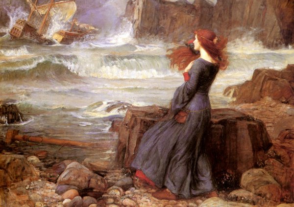 Main Product Photo of Miranda - The Tempest Painting by John William Waterhouse