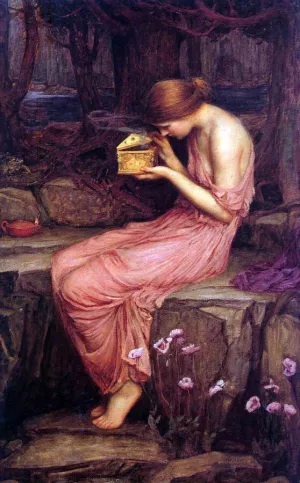 Psyche Opening the Golden Box Oil painting by John William Waterhouse