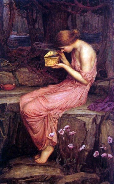 Main Product Photo of Psyche Opening the Golden Box Painting by John William Waterhouse